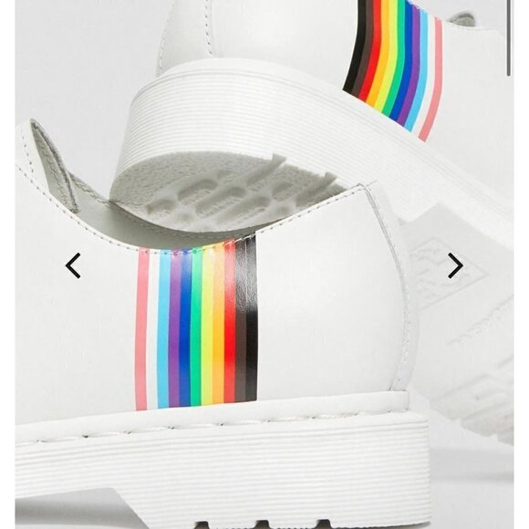 Dr. Martens White Oxfords with Rainbow Detail NWOT main image 8